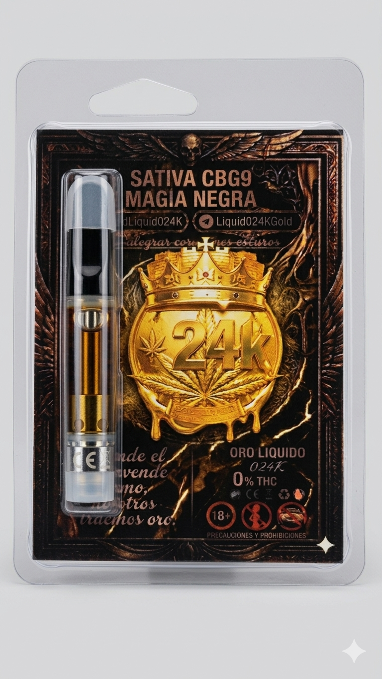 024K Magia Negra — Sativa CBG9, blister negro y oro